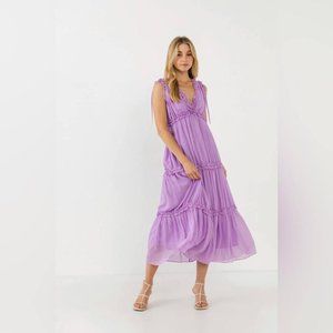 Endless Rose Flowy Ruffle Babydoll Maxi Dress